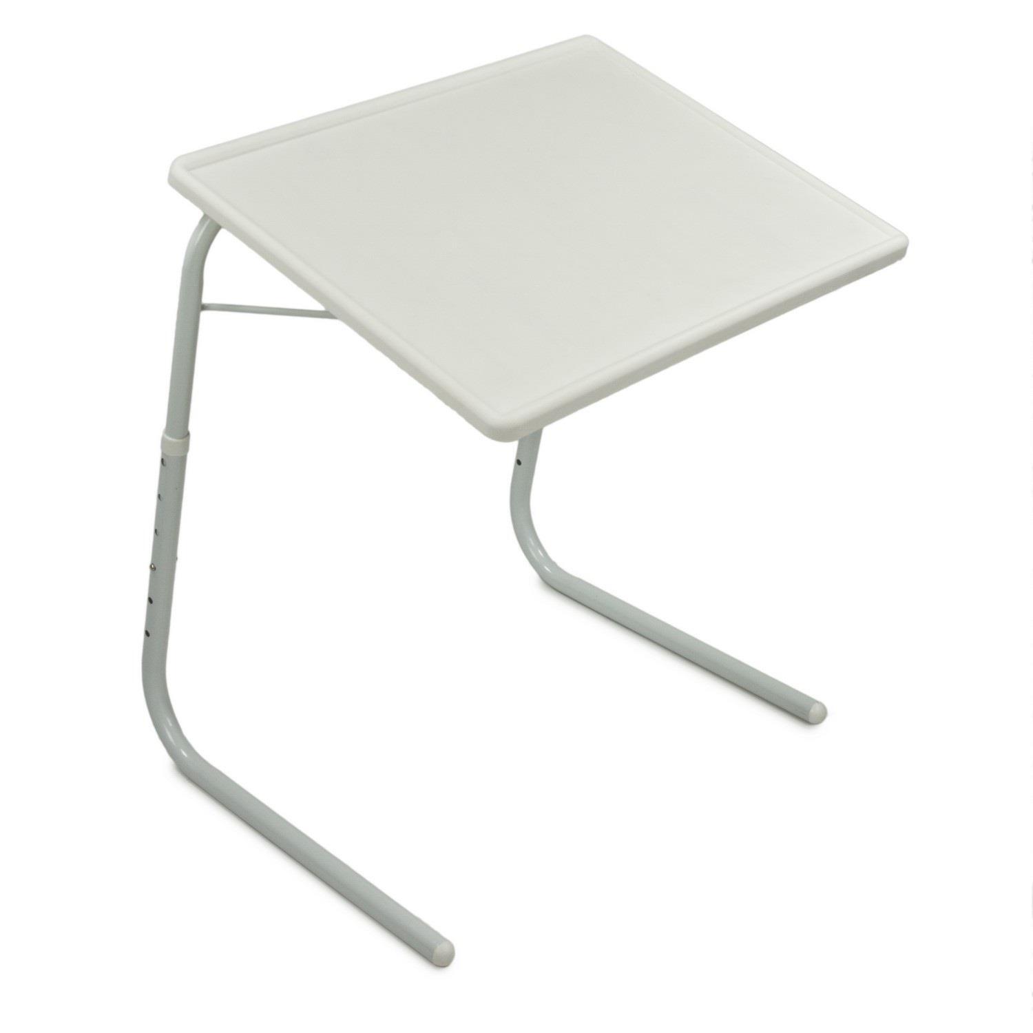 ADJUSTABLE TABLE DESK PORTABLE FOLDING TABLE TV DINNER LAPTOP TRAY SOFA