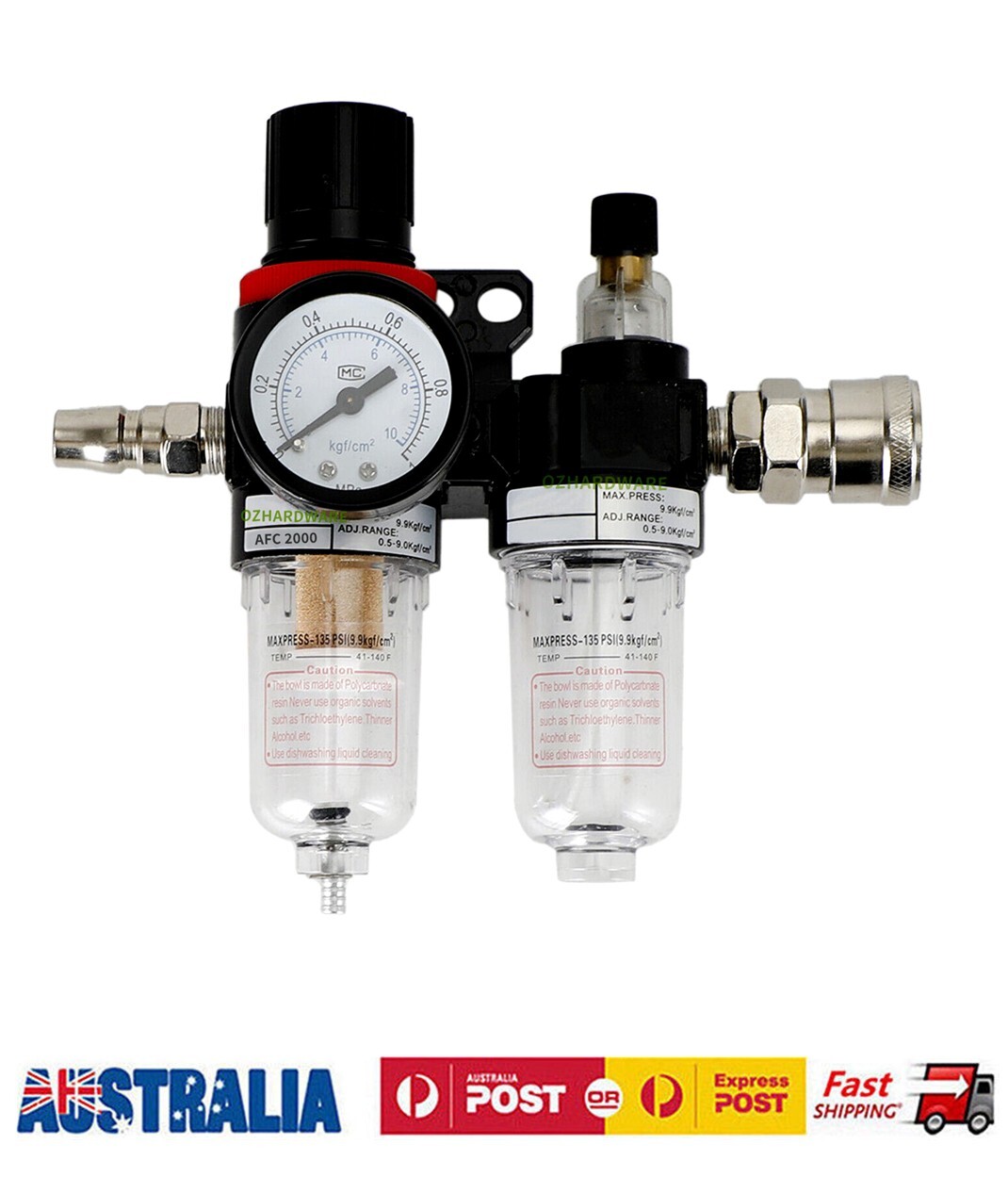 1/4"Air Pressure Regulator Compressor Moisture Trap Filter Oil & Water ...