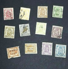 Vtg Belgium Stamps LOT X12 Lion Bruxelles 1924 Antwerpen 30c 25c 1939 21l6bb18