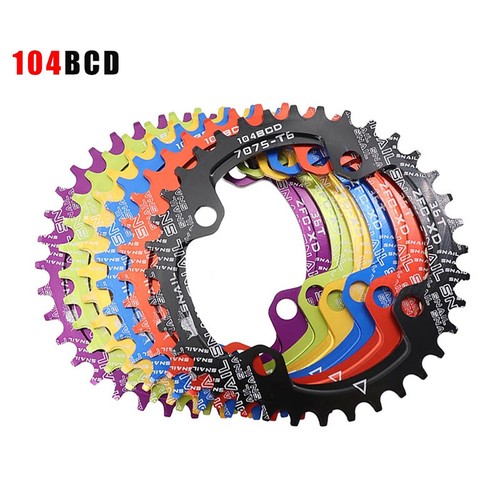 SNAIL Narrow Wide Chainring 30-42t BCD104mm MTB Bicycle Round Oval ...