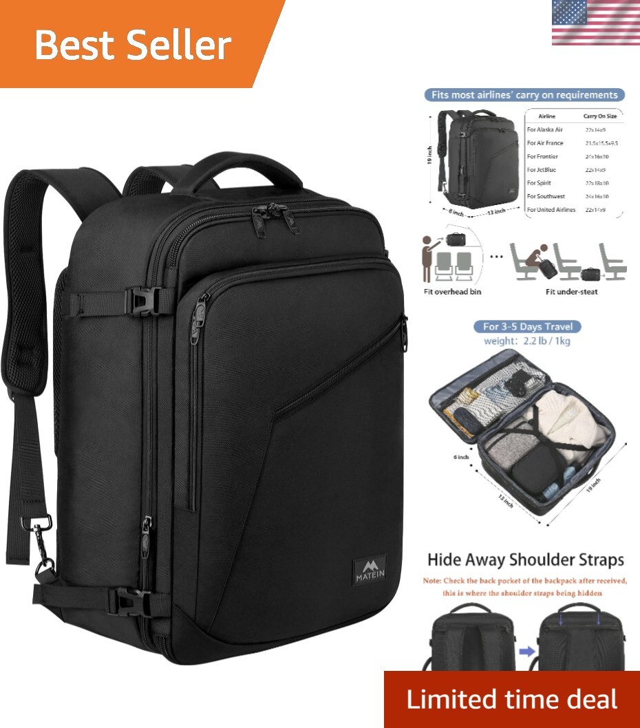 Carry on Backpack, Extra Large Travel Backpack Expandable  display picture 1