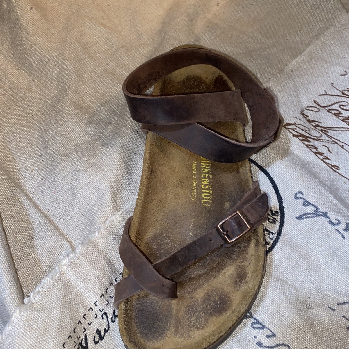 *NOT AVAILABLE* - Birkenstock Brown Toe Loop Sandals Birkenstock Unisex Arizona Two-strap Buckle Slide Footbed  main image 3