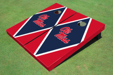 University Of Mississippi Navy And Red Matching Diamond Cornhole Boards