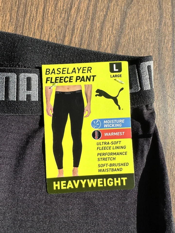 Pantalón polar Puma grande de peso pesado para hombre NUEVO negro ultra suave Foto 3 de 4