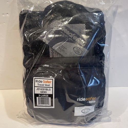 NEW SEALED Ride Safer Delight Travel Vest Gen 5 Black Size XL 80-110 lbs