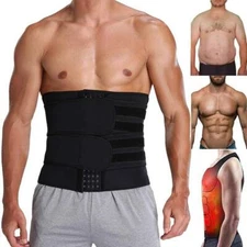 Men's Sauna Waist Trainer Belly Fat Loss Sweat Workout Trimmer Belt Body Shaper