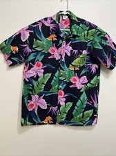 Vtg Scorpio Starkey ADA Las Vegas 1996 Floral Button Up Shirt Made in USA Cotton