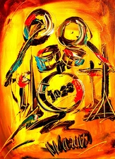 Drums Dreams Original Landscape Painting Stretched Canvas Signed r4efbfbw