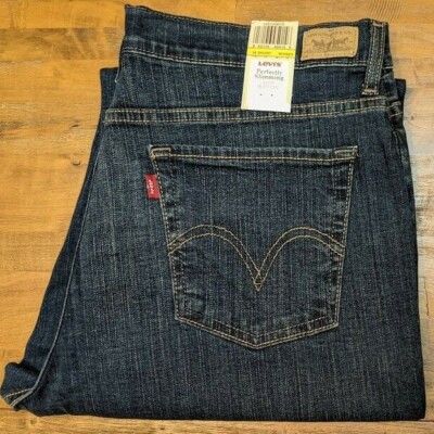 LEVI'S 512 Perfectly Slimming Boot Cut Jeans - Women's 16 Short (Dark Wash) NWT