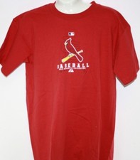 NEW Youth Kids Majestic St Louis CARDINALS Baseball Authentic Coll. Logo Shirt