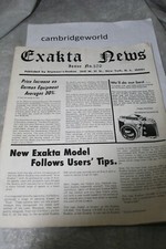 EXAKTA NEWS ISSUE NUMBER 570 24 PAGES EXAKTA NEWS