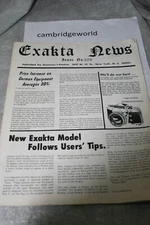 EXAKTA NEWS  ISSUE NUMBER 570 24 PAGES EXAKTA  NEWS
