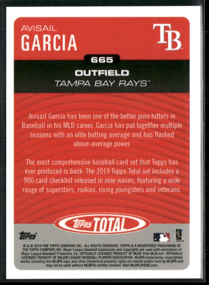 Avisail Garcia 2019 Topps Total #665 - Image 2 of 2