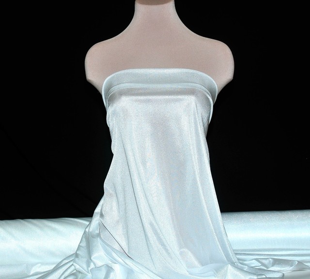 NYLON TRICOT STRETCH 108" 40 DENIER WHITESEMI SHEER FABRIC/SLIPS