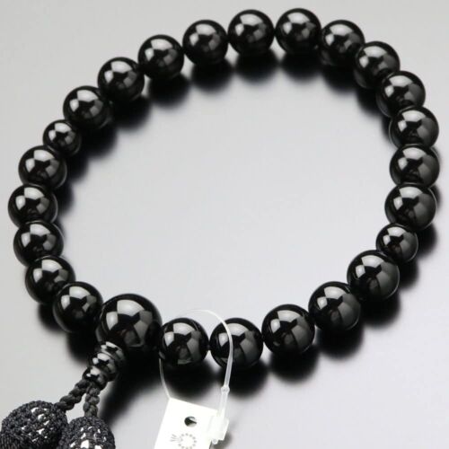 Juzu Kyoto rosary beads Men 22 balls black onyx pure silk tassel (black) - Picture 1 of 9