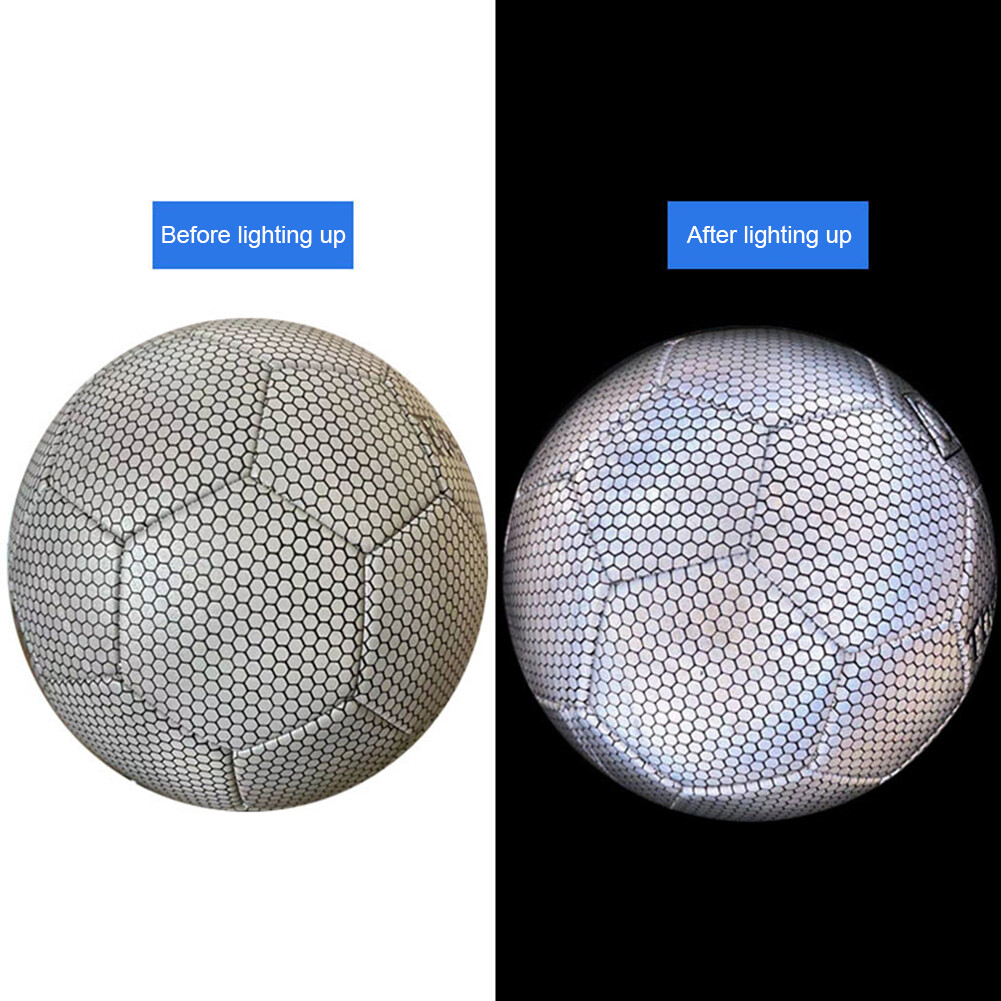 Luminous Football PU Soccer Ball Training Equipment (Hexagon Reflective