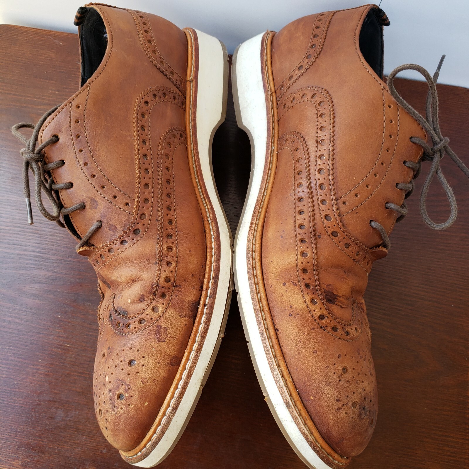 SAOLA Scarpe COLE HAAN MORRIS WING OXFORD UOMO US 10M C30697 British TAN
