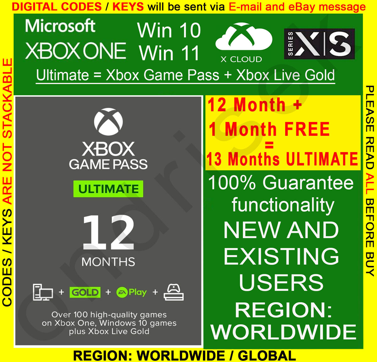 Buy Xbox Game Pass Ultimate 12 Months - Xbox Live Key - GLOBAL