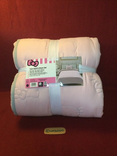 HELLO KITTY And Friends Pink QUILT & SHAM Twin In Ribbon Bedroom Set Sanrio - Picture 5 of 6