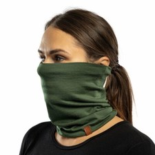 Merino Wool Women's Warm Neck Gaiter Winter Sport Face Tube Scarf Dark Green