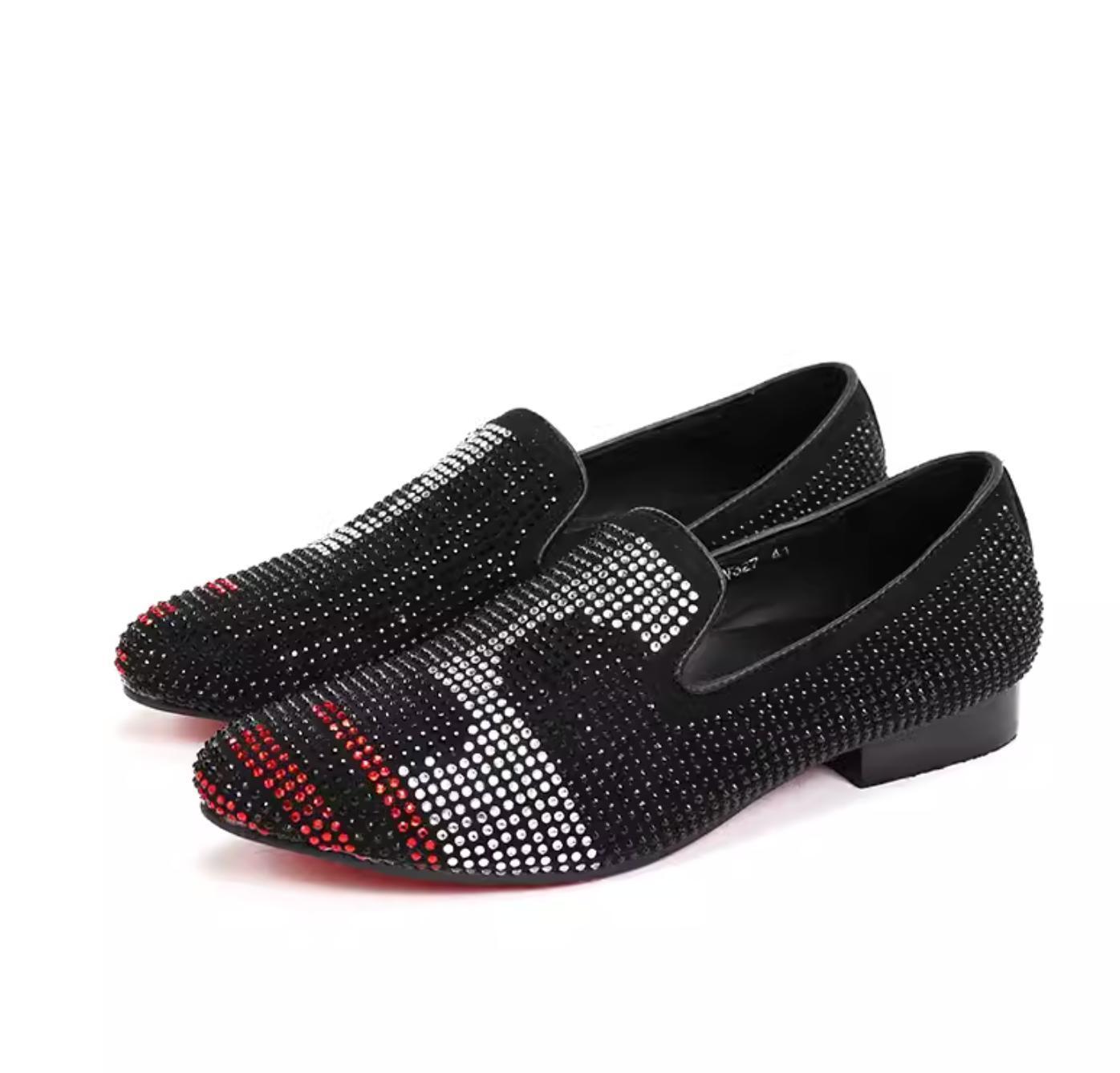 SAOLA Scarpe Oxford piatte pump pup on uomo moda per il tempo libero strass lucide