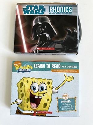 Boxed Phonics Book Sets For Beginning Readers Star Wars SpongeBob SquarePants