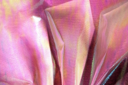 Fire Pink Mermaid Unicorn Holographic Fabric Reflective PVC Barbie 80's Doll - Picture 3 of 5