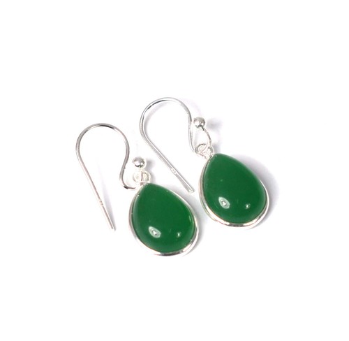 925 Solid Sterling Silver Green Onyx,Garnet Multi Stone Hook Earring Ji760 - Picture 33 of 81