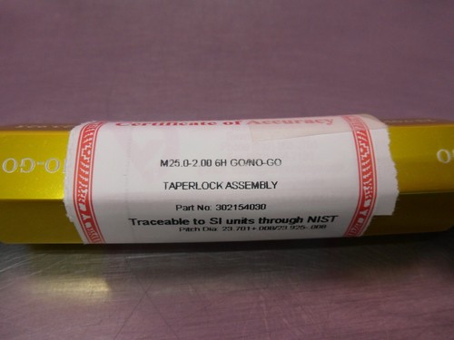 Vermont Gage 302154030 M25.0-2.00 6H Go & No-Go Taperlock Gage Assembly, Class X - Picture 3 of 3