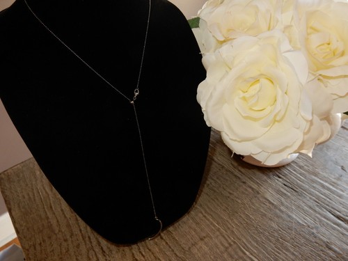 Nuova Collana Adornia Regolabile a Forma di Y Mezzaluna Champagne Diamanti .15 tcw - Foto 4 di 9