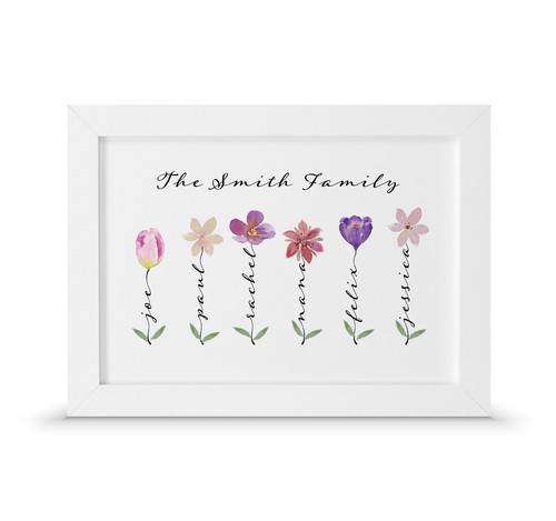 Gift for grandparents | Personalised family name flower poster print present - Picture 15 of 34