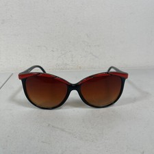 Vintage Black With Red Trims Retro Design Women Taiwan Sunglasses Orange Tint