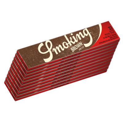 10x Smoking Brown King Size Slim Papers Zigarettenpapier Ungebleicht