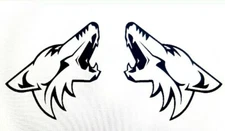 Ford Mustang coyote howling decal stickers x2 4x5