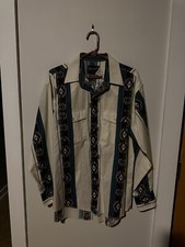 Vintage Wrangler Western 90s Pearl Snap XL Shirt Aztec Stripe Men's Made In Usa