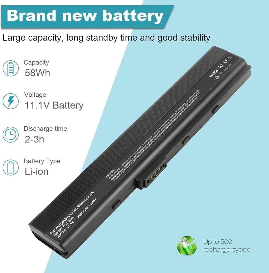 华硕笔记本电脑替换电池 - 5200mAh,含过充保护 — 第 4/4 张图片