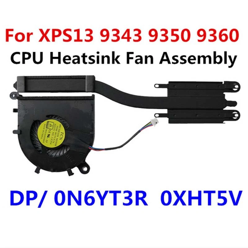 06YT3R 0XHT5V For Dell XPS13 9343 9350 9360 CPU Cooling Fan Heatsink 6YT3R XHT5V - Image 2 of 4