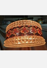 Bellissima plafoniera anni 60/70, plexiglass + tessuto flora uncinetto, UNICA 