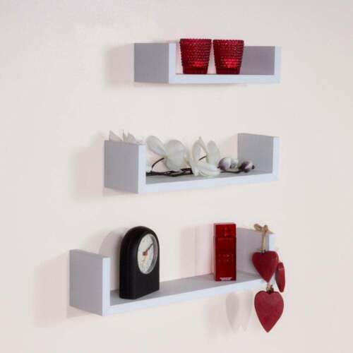 Juego de 3 Estantes Flotantes Montado en Pared Almacenamiento Exhibición Kit Estante Decoración del Hogar Nuevo - Imagen 2 de 9