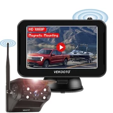 Magnetic Wireless Backup Camera 5" HD Monitor Rear View Reverse Cam System Kit