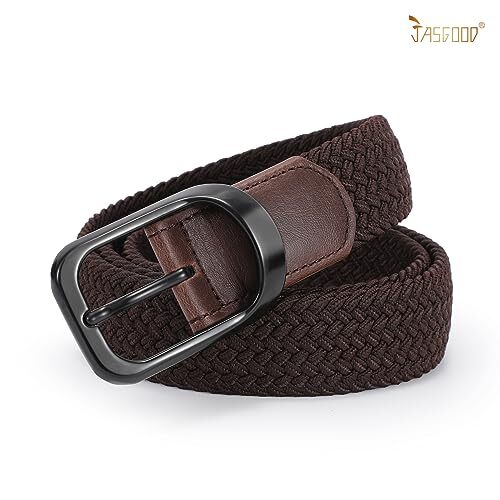 Stretchgürtel für Herren, Männer Elastisch Gewebt Flechtgürtel Passform Größe 45"-49" B-Kaffee - Bild 3 von 6