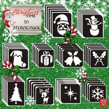 50 Christmas  Glitter Tattoo Stencil REFILL pack -  Kids Party