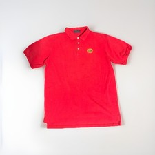 Men  s Vintage Made In USA Burberry Red Polo Shirt Size LX