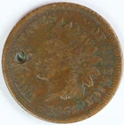 Holed 1869 Indian Head Cent