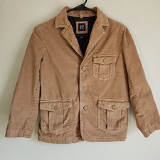 GAP KIDS Vintage Corduroy Camel Tan 3 Button Blazer Jacket Boys M 8 EUC