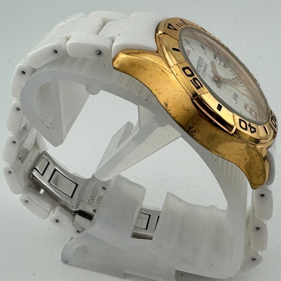 Armitron Quartz Watch Unisex 75/3968 Rose Gold White Ceramic New Batter 7.25" - Image 3 of 4