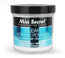 Mia Secret Professional Acrylic Nail System Clear Acrylic Powder, 4 oz. NEW