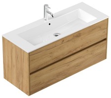 Waschplatz Waschtisch Badmöbel Grifflos Limes 120 cm Eiche Gold Bad-Set