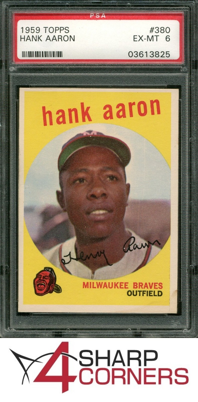1959 TOPPS #380 HANK AARON BRAVES HOF PSA 6
