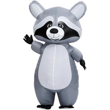 Inflatable Raccoon Costume for Adult Halloween Full Body Blow up Raccoon Cost...